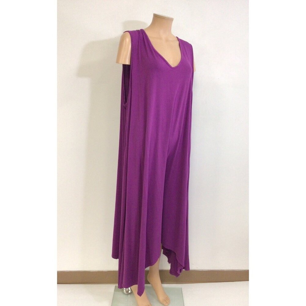 Roamans Purple Maxi Dress Womens 3X